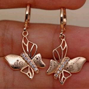 New 18kgf butterfly earrings